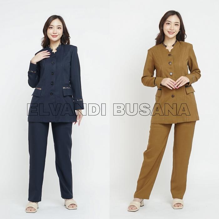 Blazer Wanita Baju Kerja Kantor Seragam PDH PNS Pemda Dinas Guru ASN Wanita Setelan Celana Panjang k