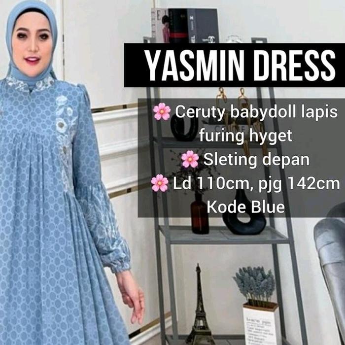 yasmin maxy dress wanita cerutty premium import furing hyget cantik elegant terbaru febuari