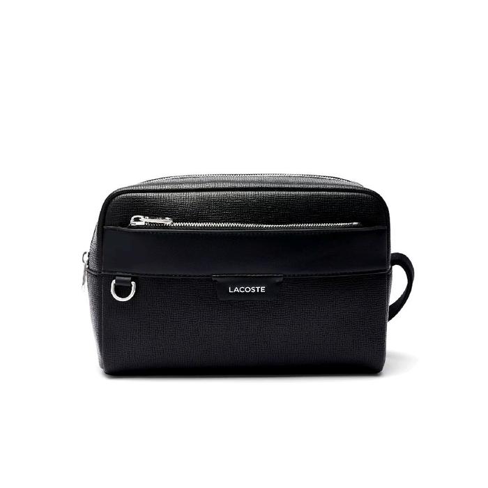 Lacoste Men's Ossian Leather Vanity Bag / Clutch Pria - Black