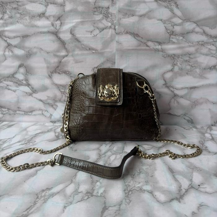 TAS SLING WANITA KULIT ASLI CROCO RANG FANG SECOND BRANDED ARMY / TAS SELEMPANG KECIL WANITA KULIT C