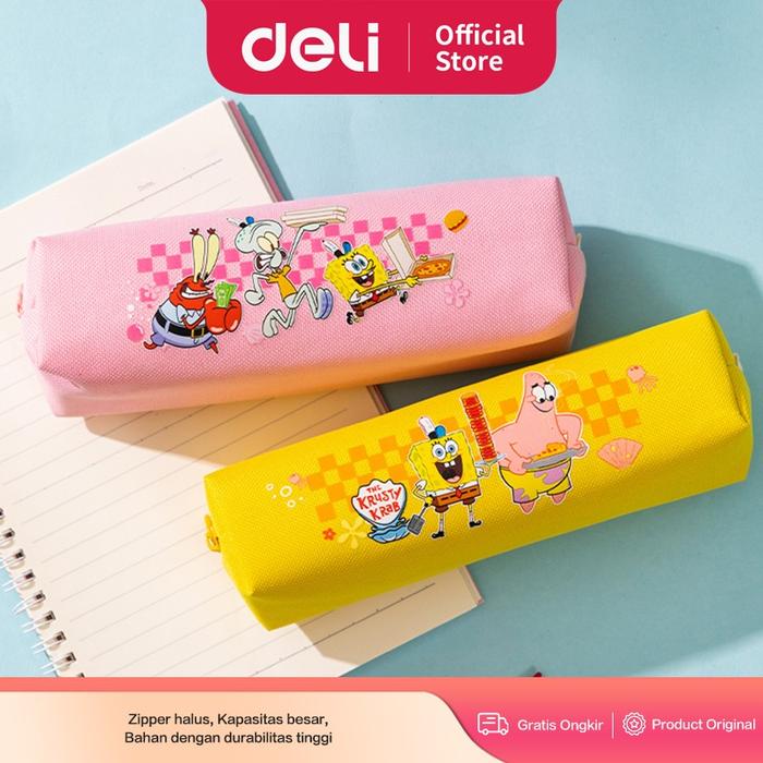Deli Pencil Pouch Tempat Pensil Kotak Pensil Spongebob Kain Oxford EH978
