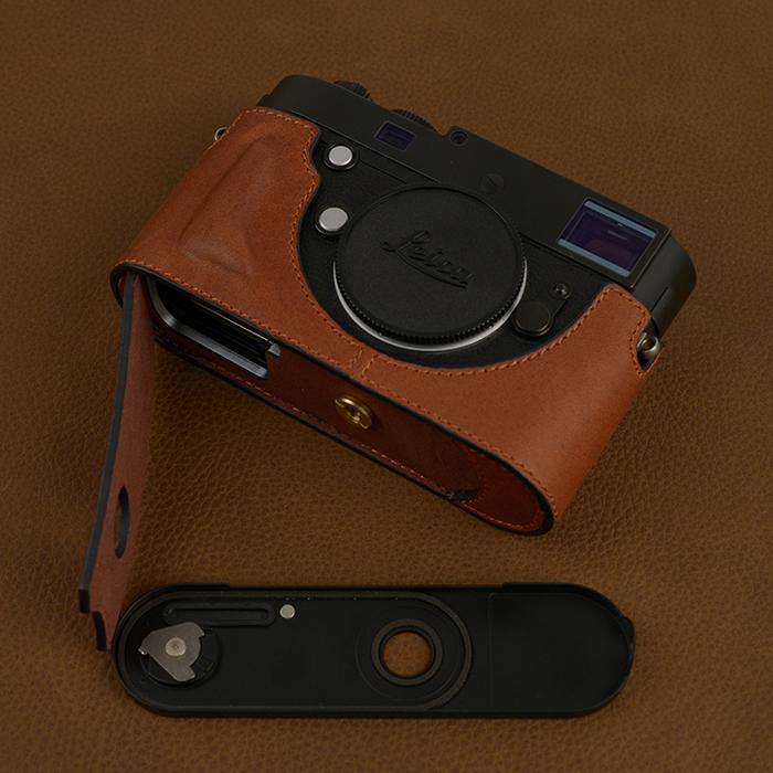 Kulit Asli Buatan Tangan Kamera Video Setengah Tas untuk Leica M240-P