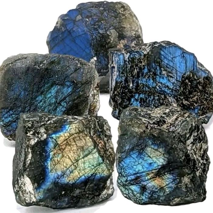 Batu Labrador Madagascar Natural Blue Flash | Bahan Batu Cincin Labrador Asli | Labradorite Rough Pr