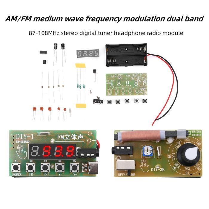 Am/Fm Medium Wave Frequency Modulation Two Band 87-108Mhz Stereo Digital Tuner Headphone Radio Modul