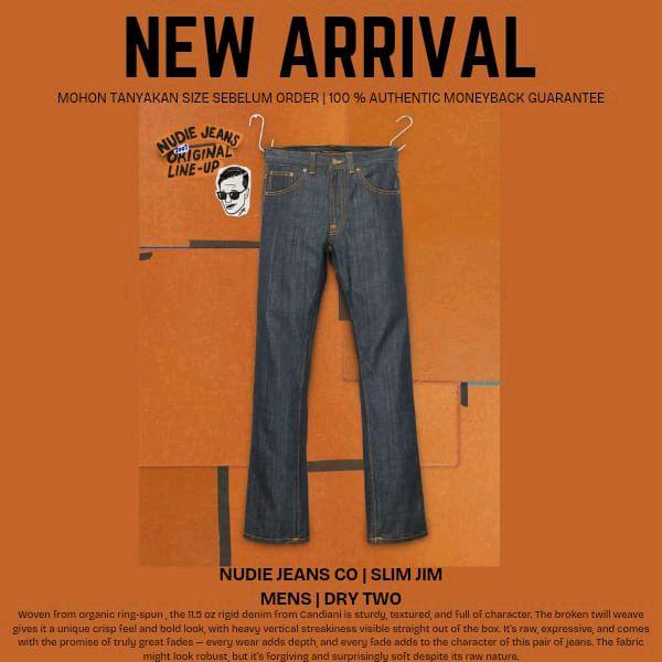 Nudie Jeans Co. Slim Jim Mens Dry Two - Celana Jeans Pria dengan Desain Slim Fit dan Kualitas Tinggi