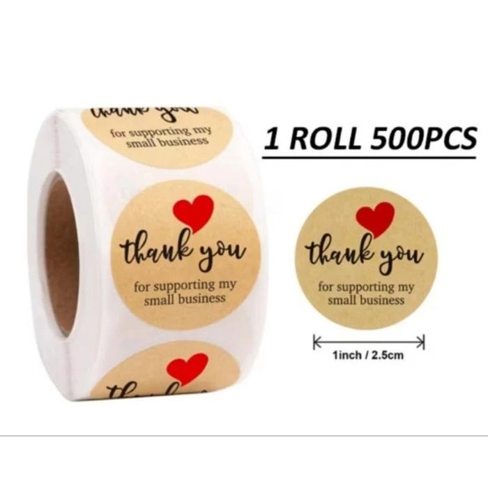 Sticker Thankyou 1 Roll 500Pcs / Sticker Thank You / Sticker Amplop / Stiker Terima Kasih Stiker
