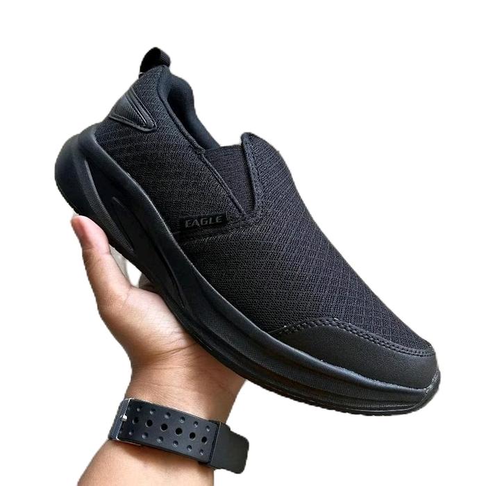 EAGLE ZEN HITAM HITAM Sepatu Slip On Pria Original