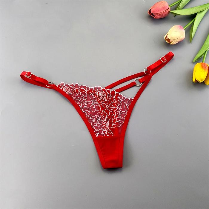 3pcs Sexy Adjustable T-Back Lace Panties Sheer Hollow-Out V-Shaped Women's Thong for Bodycon Outfits