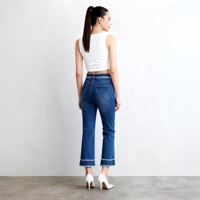 Denim Hh Waist Jeans Semi Cuty 2059Zz Celana Panjang Retro Biru - Mein