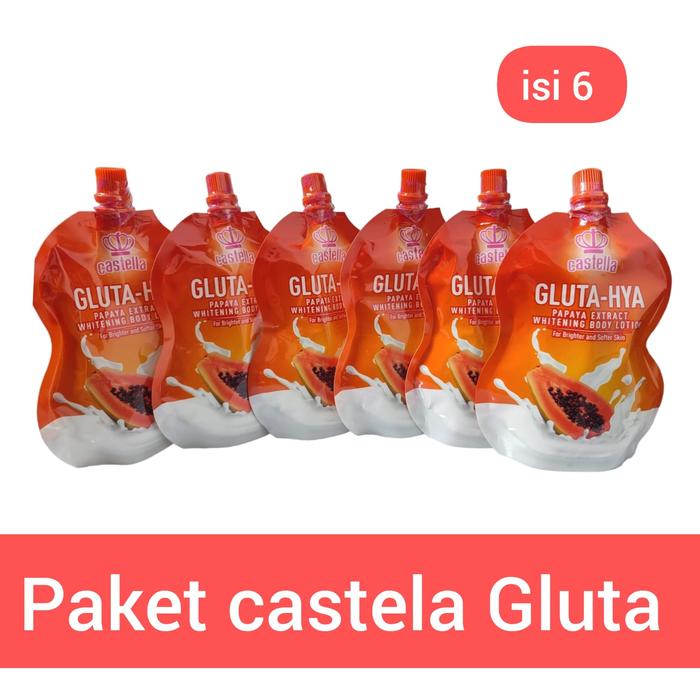 PAKET CASTELLA ISI 6 WHITENING BODY LOTION [ pemutih badan ] - CASTELA LOTION BPOM