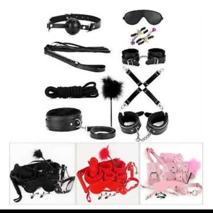LINGERIE - BDSM TOY SET - BONDAGE SET BLACK + NIPPLE