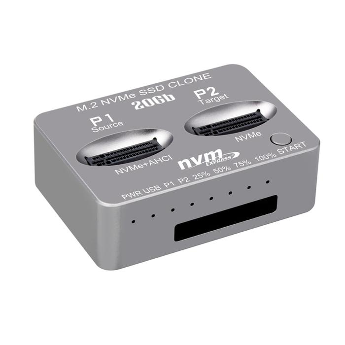 M.2 NVME SSD Clone Dual-Bay Nvme Docking Station USB3.2 Gen2 Type C