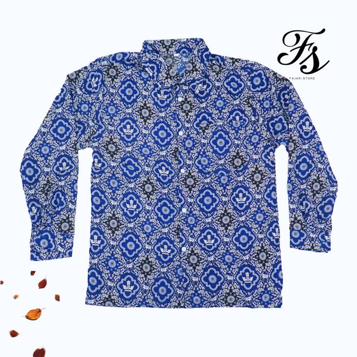 Baju Seragam Batik Anak Sekolah SMP Motif Atasan Kemeja Batik Tunas Harapan Lengan Panjang Perempuan