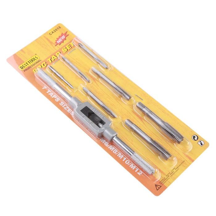 Set Hand Tap Die Senai Drat Derat Ulir Baut 8 pcs