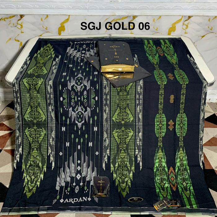 Ardan Sarung Ardan SGJ Gold 06 Motif Eksklusif Warna Hijau dan Hitam untuk Tampilan Mewah