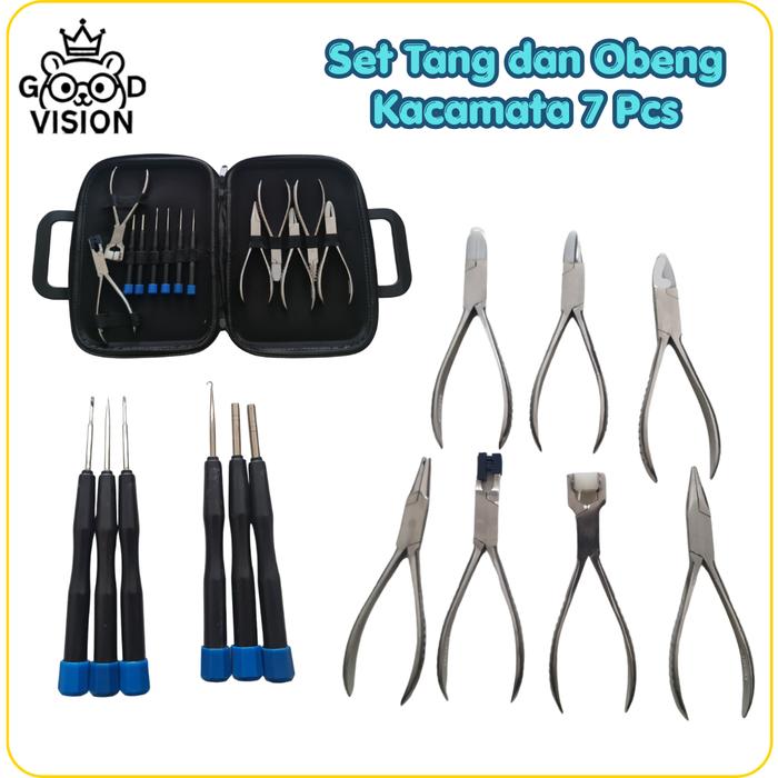 Set Tang & Obeng Kacamata Lengkap Professional Optical Repair Tools Kit Servis Kacamata Presisi Deng