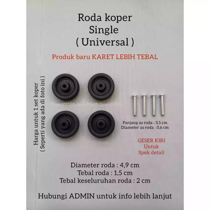 Roda koper, Roda replacement, Roda putar 360, Roda lojel, Roda karet, Roda singgel universal