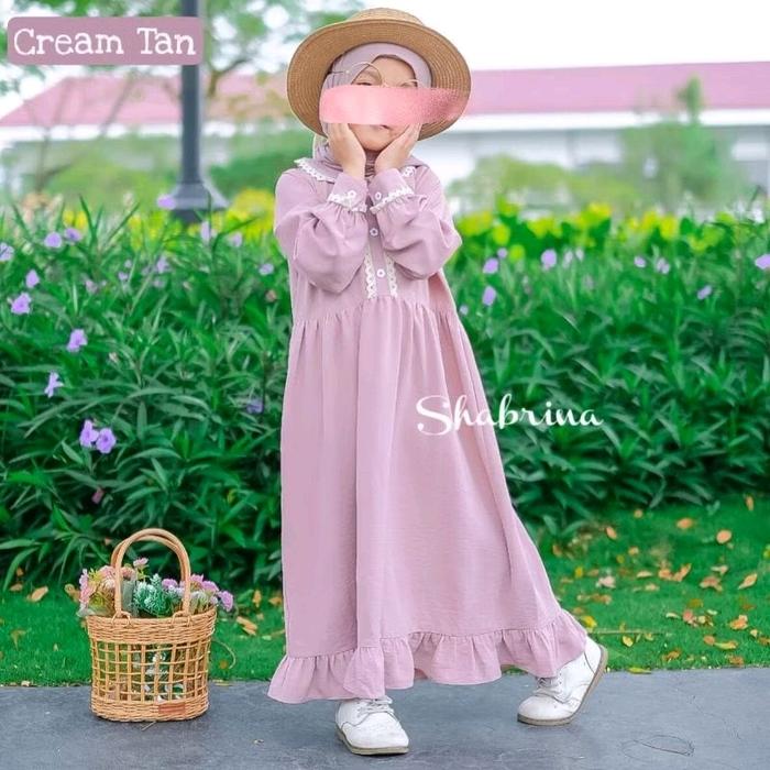 Gamis Raniah Polos Crinkle - Anak Anda Akan Terlihat Cantik dan Anggun - Muslim, Baju Jilbab