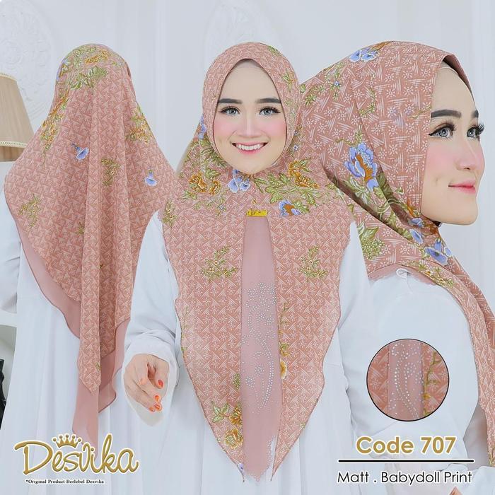 ANABELLE Hijab Khimar Ceruty Babydooll Laser Printing dc684 Desvika