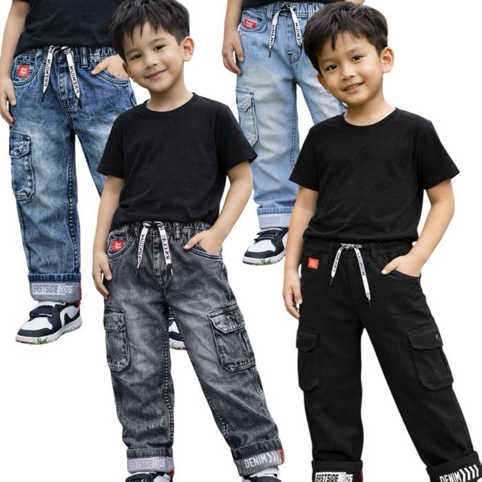 5-10 TAHUN CELANA JEANS ANAK LAKI-LAKI COWOK CARGO TERBARU PREMIUM QUALITY IMPORT cargo slim-fitting
