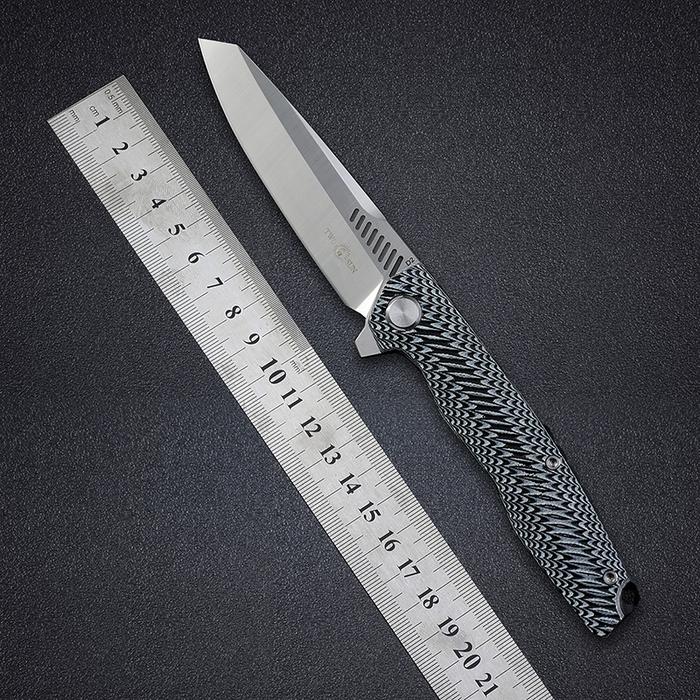 TWOSUN Folding Knife G10 Handle D2 Steel Hunting Outdoor Camping