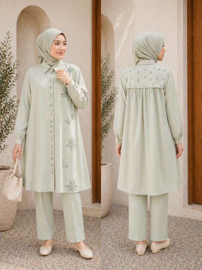 004 | Syaina Atelier Tunik Katun Linen Bordir Daily