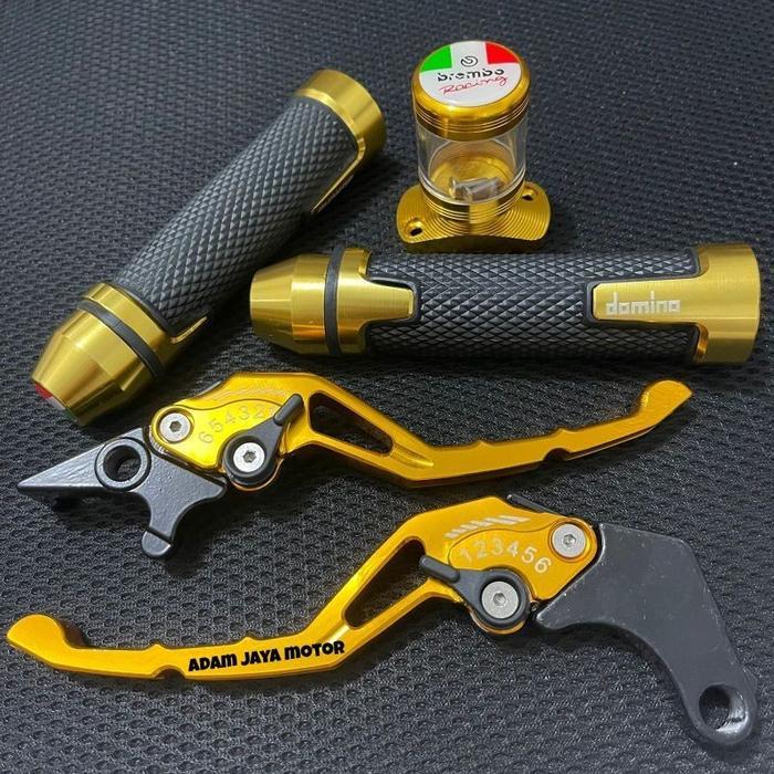 Paket 3in1 / Handgrip CNC model Rizoma + Handle rem CNC + Tutup tabung master rem CNC variasi / Vari