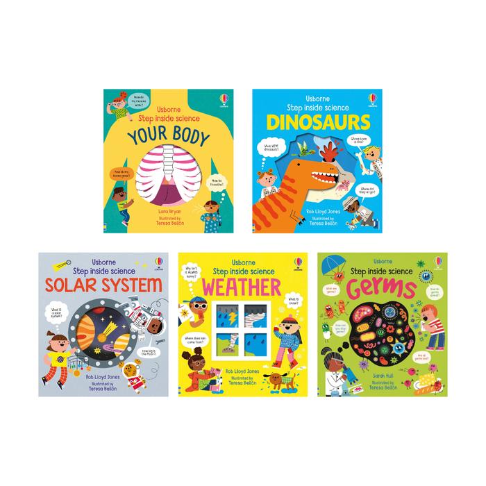 [ABCKIDS] SEGEL Usborne Step Inside Science - Board Book with Flaps - Your Body Solar System Weather