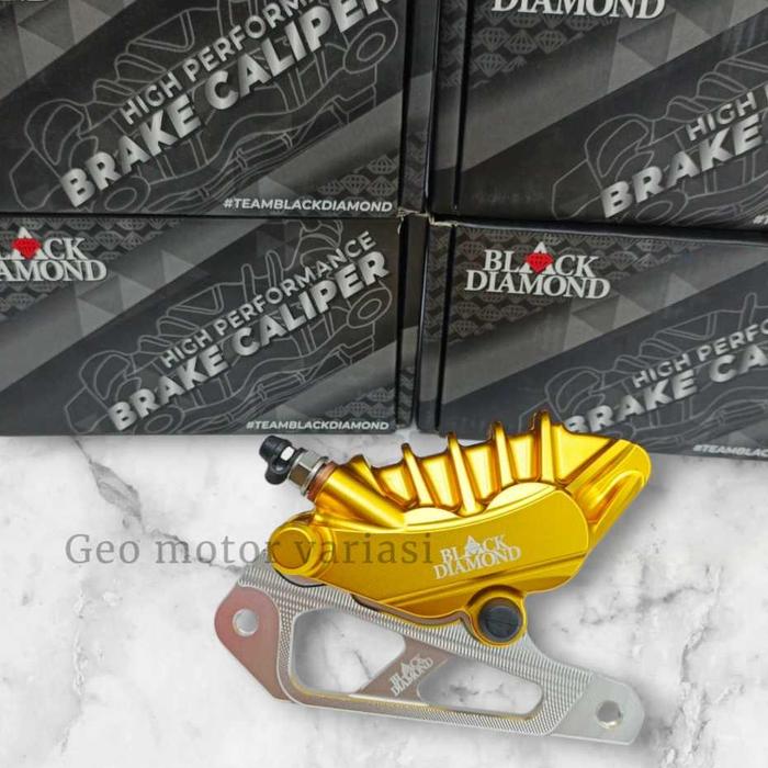 Caliper Cakram & Breket Kaliper 2 Piston PCX160/150 ADV 150/160 ABS Ukuran Disc 260mm  Black Diamond