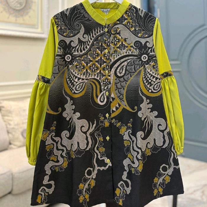 Tunik mix Batik (full kancing)||Edness kayla