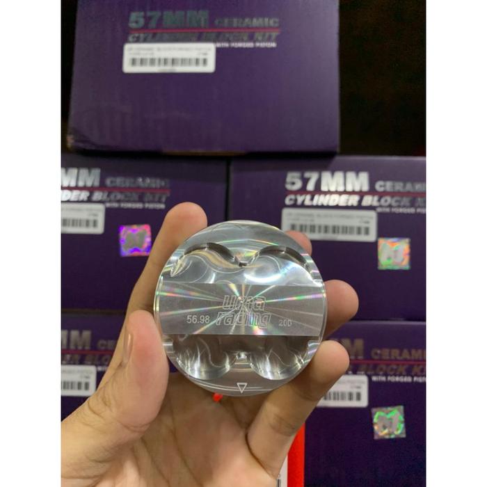 PISTON FORGED MX KING 57MM UMA RACING MALAYSIA (FOR ASIA CUP USE) TANPA RING PISTON SEKER FORGING FO