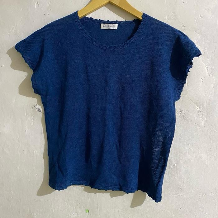 Rompi rajut biru vino rouge