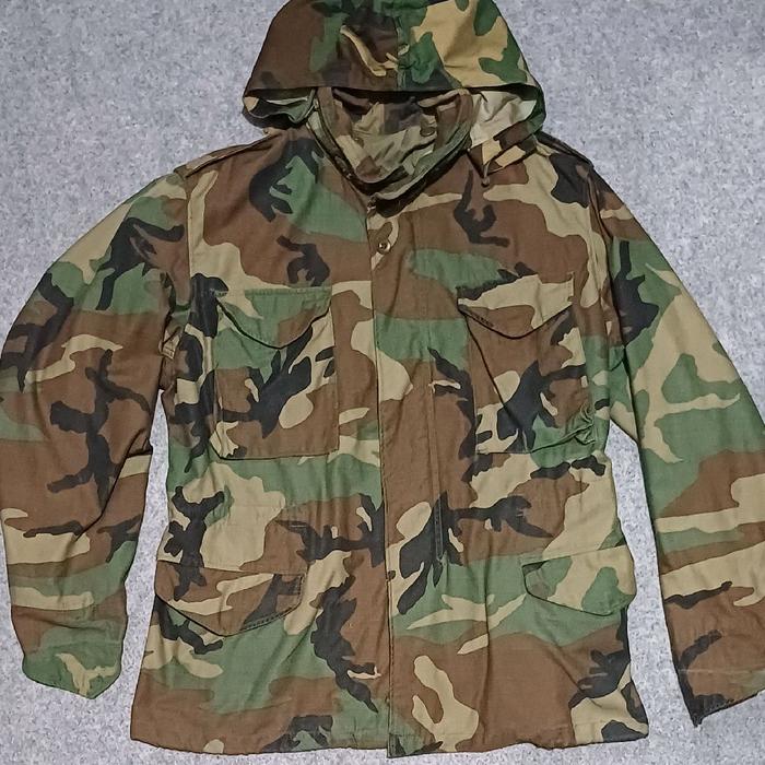 m65 woodland jacket jacket camo jacket loreng  Jaket Pria  Motif Tebal
