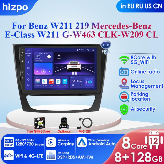4G 2Din Android Autoradio GPS for E-Class W211 G-Class W463 Clk-Class