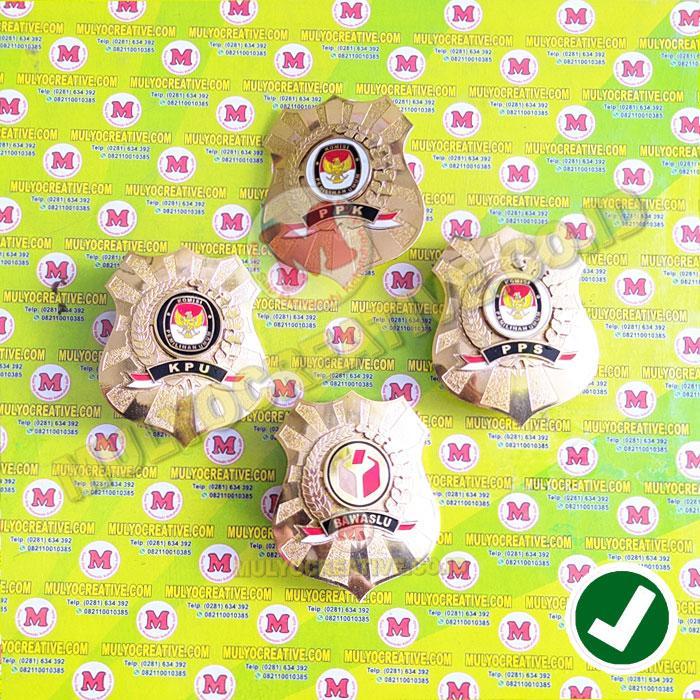 Lencana Pin Logo Bawaslu KPU PPK PPS Lencana Perisai Murah