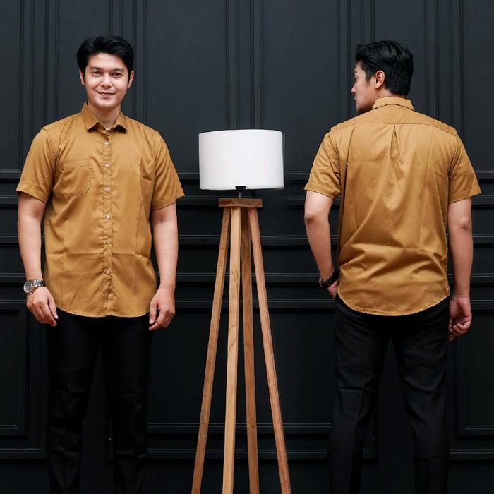 Baju Pria Lengan Pendek Katun Dewasa Kerja Yazid Bustomi - Distro Formal Nyaman Keren Lembut Panjang