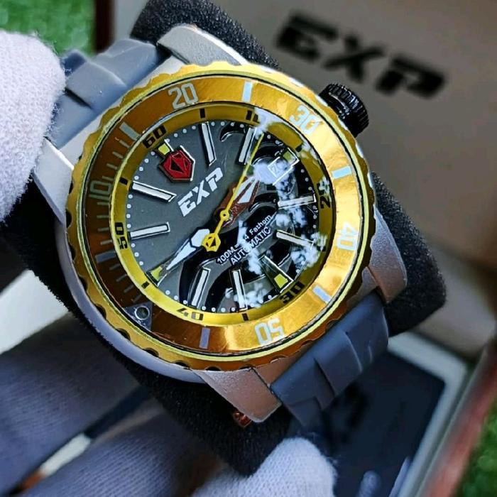 EXP Jam Tangan Diver Automatic E303MA Seri E303MA Diver Lemon Bezel Tahan Air Stainless Steel Kualit
