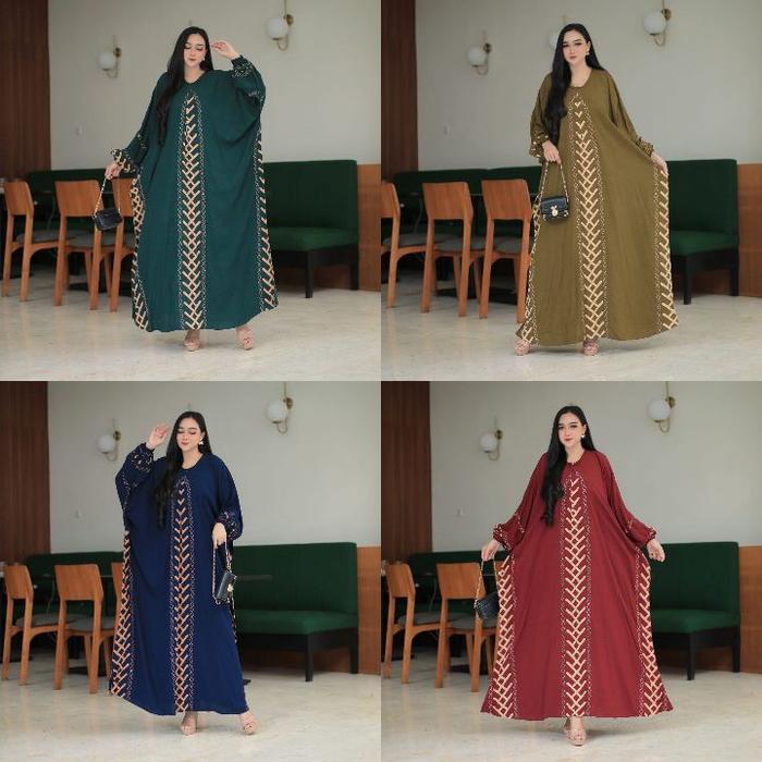 Daster Gamis Kaftan Rosalia Jumbo Rayon Premium Tebal Adem Nyaman Bumil Busui Freindly Dress Wanita 