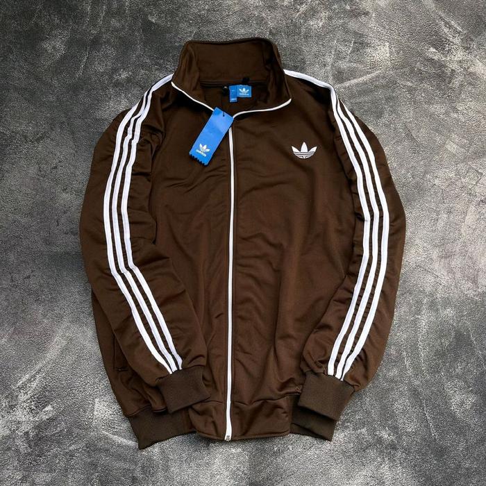 Adidas Tracktop Adicolor 3foil Vintage Coklat List Putih Size M-L-XL Material Lotto Diadora Bordir C