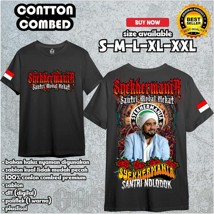 KAOS ANAK FASHION MUSLIM FIRAL syekhermania EDISI SANTRI MODAL NEKAT SPECIAL EDITION BAHAN 100%CONTO