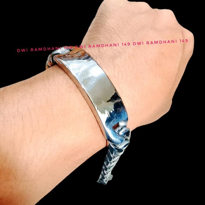 Gelang Titanium Pria Rantai I Besar Mantab