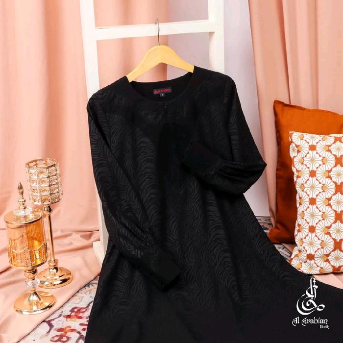 Abaya Al Arabian hitam embos Rashiqa Dewasa