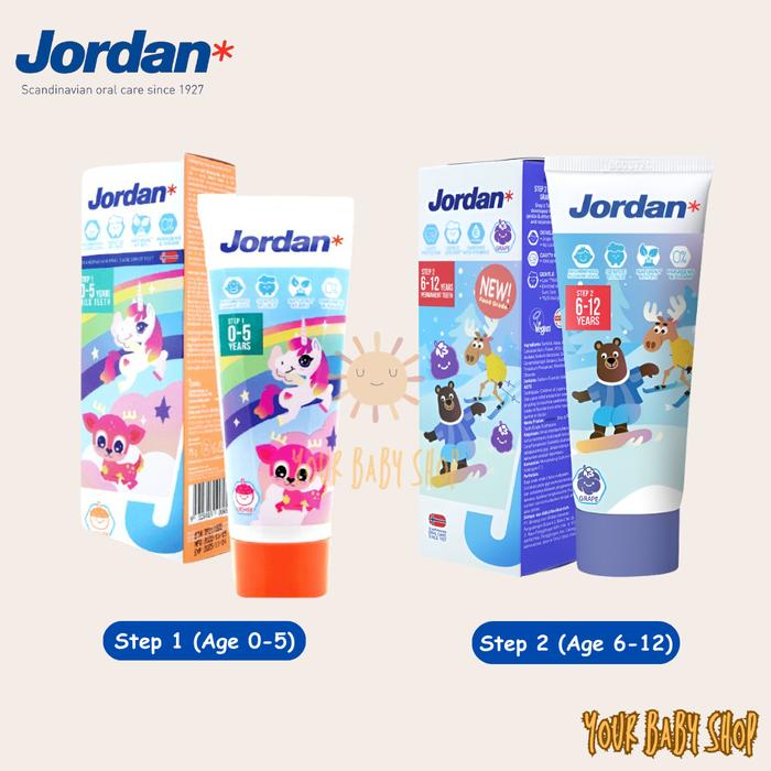 Jordan Oral Care Kids Toothpaste Step 1-3 Pasta Gigi Anak Odol Bayi
