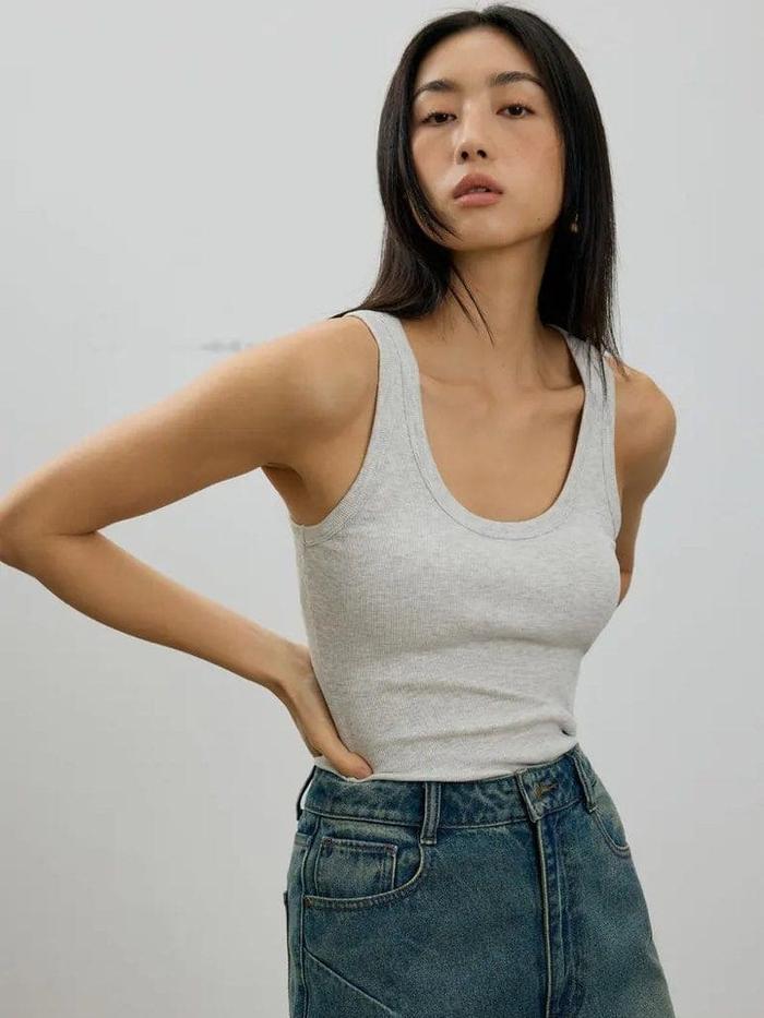 Hui padded scoop neck tank top