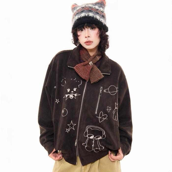JACKET ASIMETRIS DOUBLE ZIPPER CULTURE BAHAN FLEECE NAPP.WEAR