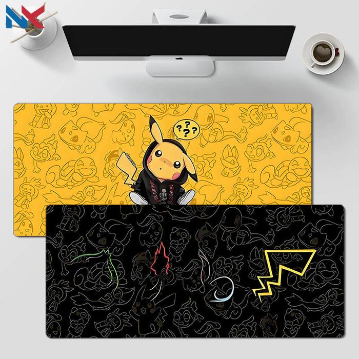 Mousepad Gaming Pad Mousepad Deskmat Keyboard Pad Besar Kecil Mousepad Anti Slip Cute Pikachu Pokemo