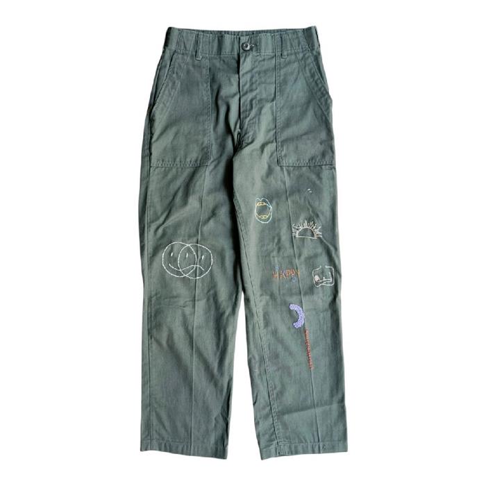 Fatigue Pants Military OG 507 With Embroidery accents