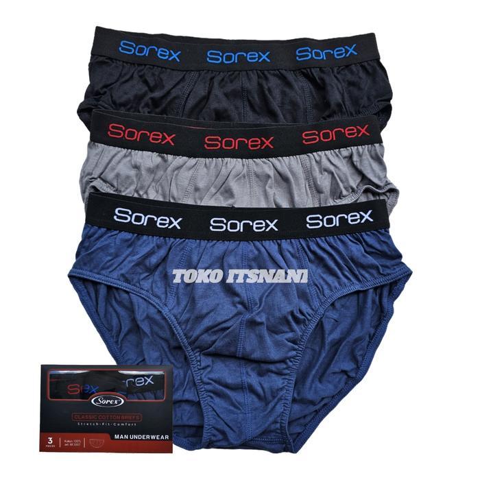 Cd Pria Sorex M 3007 Katun Karet Boxer Isi 3pcs | Celana Dalam Cowok Sorek Berkualitas