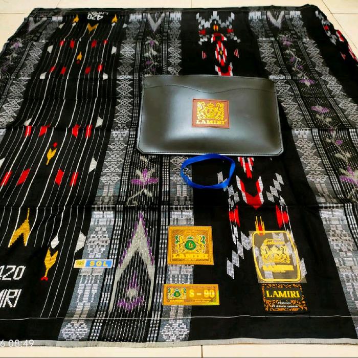 SARUNG LAMIRI TIPE SGL JAHITAN TENGAH FULL SONGKET BENANG DOBLE 420 FULL SUTRA LENGKAP TAS