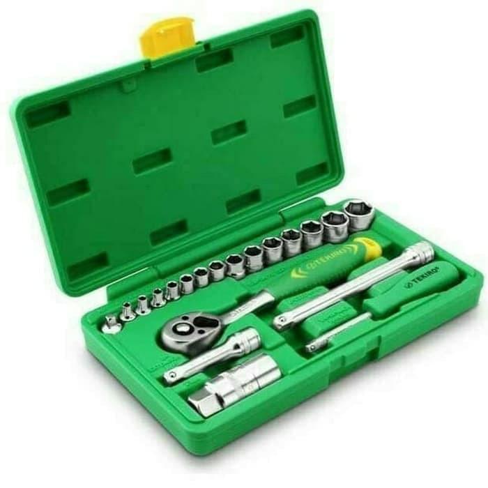Kunci Sock Set 21 Pcs Tekiro/ Tekiro Kunci Socket Set 21 Pcs Box Plastik